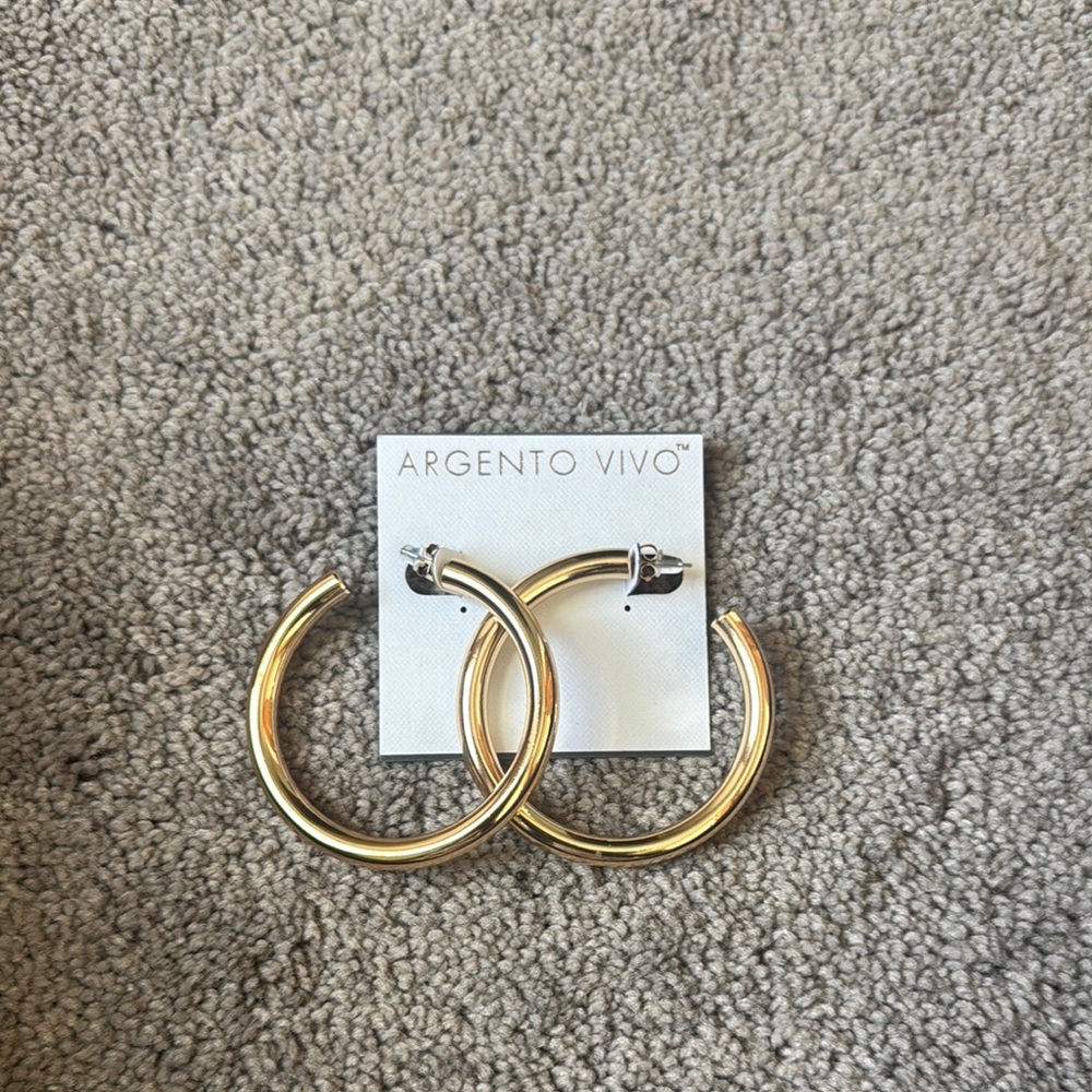 Argento Vivo Big Gold Hoops